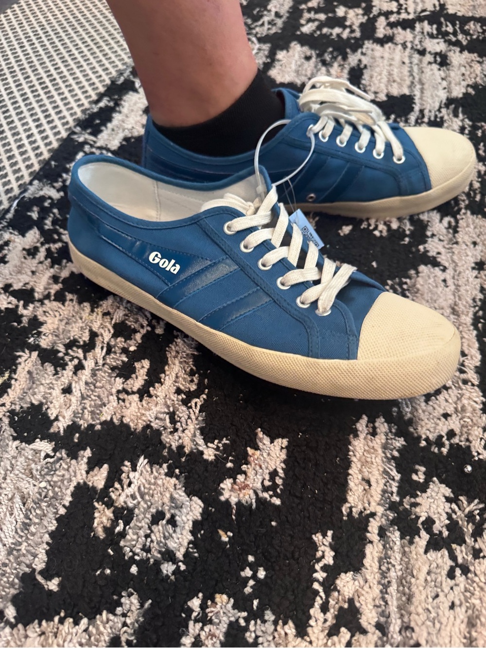 Gola Men's Blue Canvas Sneakers with White Accents